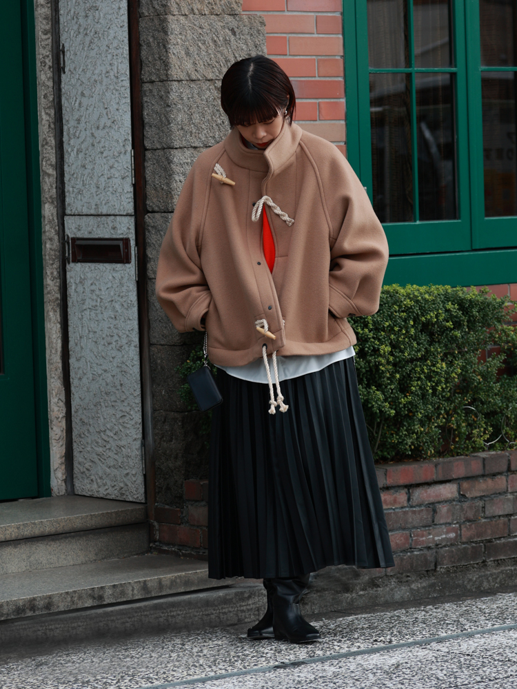 HYKE ハイク ダッフルコート 紺 2(M位) 0351825M0085 HYKE DOUBLE FACE DUFFEL JACKET & COAT
