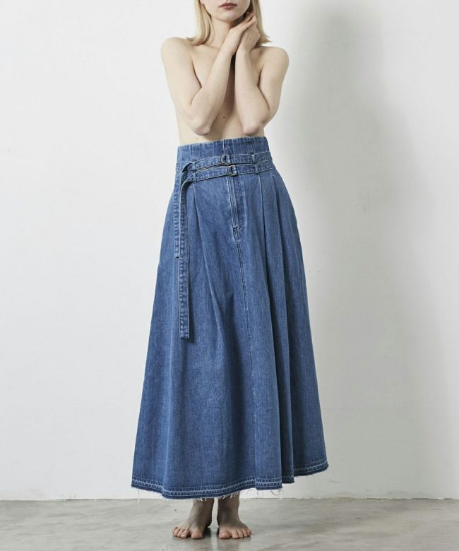 JAPAN DENIMジャパンデニム CINOH HI WAIST FLARE LONG SKIRT