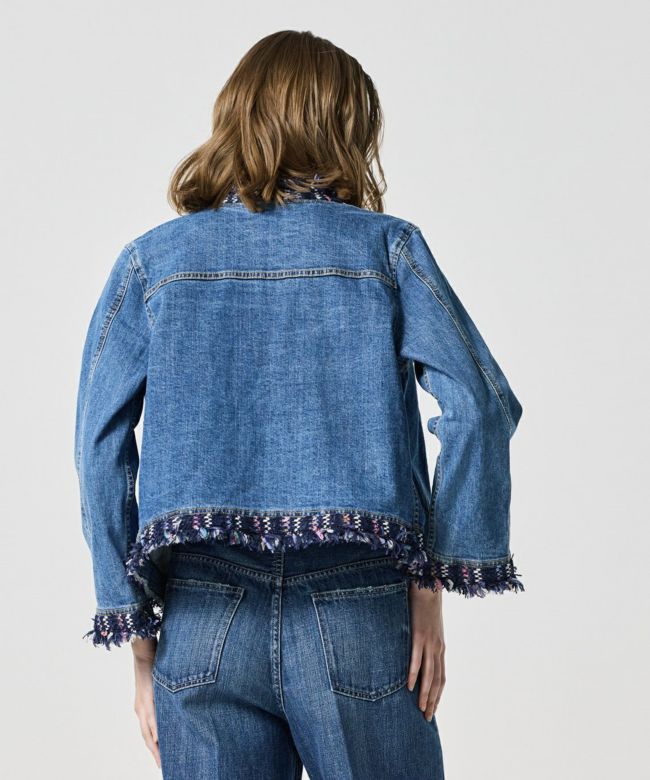 COOHEM.JAPAN DENIMフリンジジャケット TWEED FRINGE NO COLLAR JACKET | 日本発こだわりを極めた