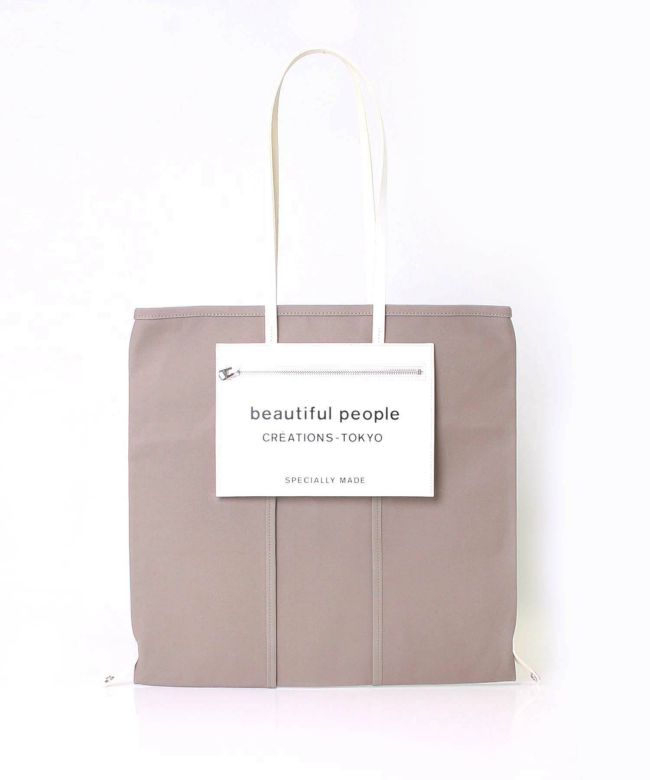 beautiful people(ビューティフルピープル)】 lining logo pocket tote