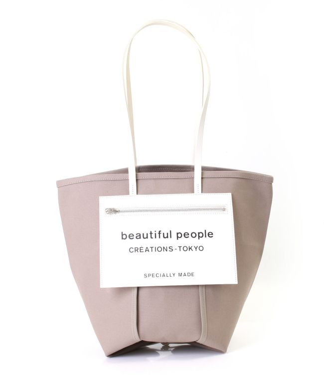 beautiful people(ビューティフルピープル)】 lining logo pocket tote