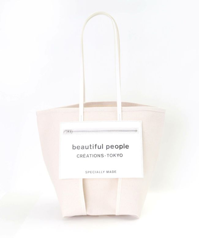 beautiful people(ビューティフルピープル)】 lining logo pocket tote