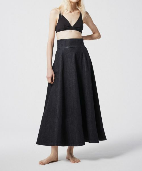 JAPAN DENIM(ジャパンデニム)】 PIPING FLARE SKIRT｜PARIGOT ONLINE