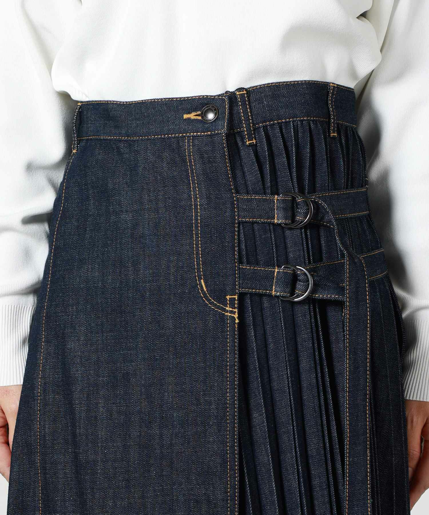 JAPAN DENIM(ジャパンデニム)】 EZUMI _ WRAP PLEATS DENIM SKIRT