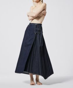 JAPAN DENIM(ジャパンデニム)】 EZUMI _ WRAP PLEATS DENIM SKIRT ...