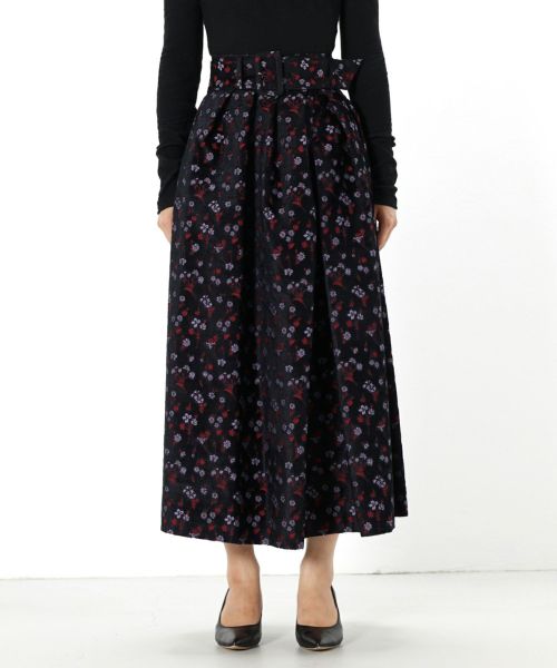 Mame Kurogouchi(マメ クロゴウチ)】 Floral Jacquard Flared Skirt ...