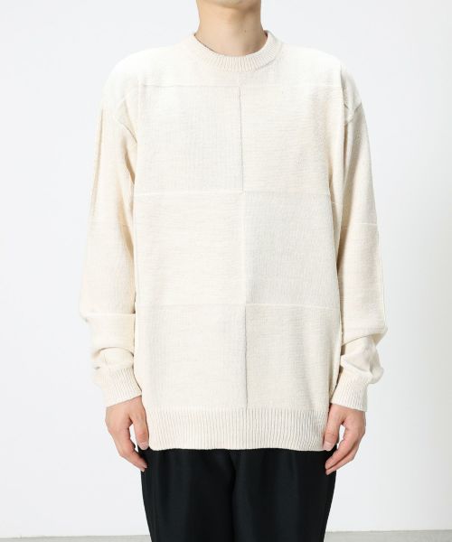 YOKE(ヨーク)】 BLOCK CHECKED CREWNECK SWEATER｜PARIGOT ONLINE