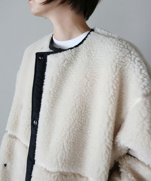 在庫処分大特価!!】 HYKE ハイク FAUX ホワイト JACKET SHEARLING