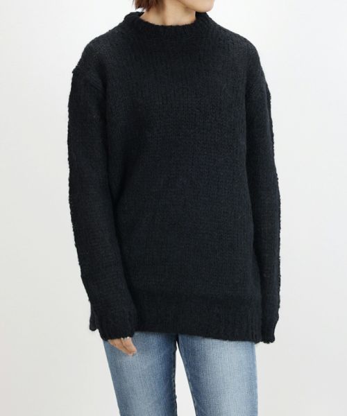 tioさん専用マディソンブルーLOOSE BIG MOHAIR パール マディソンブルーLOOSE BIG MOHAIR パールボタンカーディガン