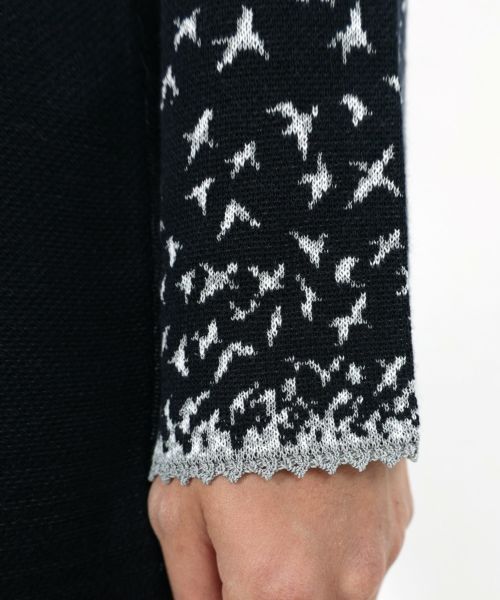 Mame Kurogouchi(マメ クロゴウチ)】 Crane Pattern Jacquard Knitted 