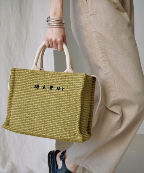 新品未使用！送料込み☆MARNI☆ラフィア製 スモールトートバッグ - バッグ