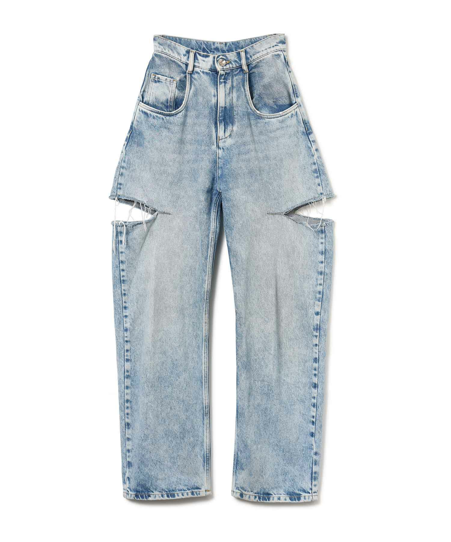 Maison Margiela 5ポケットスラッシュディテールデニムパンツ まとわりつく
