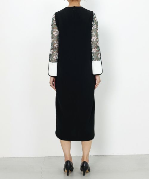 Mame Kurogouchi(マメ クロゴウチ)】 Floral Lace Sleeve Dress