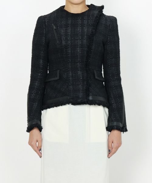 Mame CRAFTED TWEED BIKER JACKET | www.jarussi.com.br