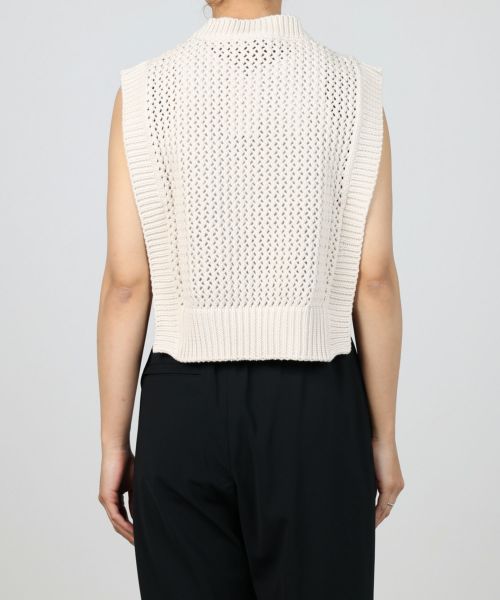 魅力の hyke / CROPPED CROCHETED CROPPED SWEATER TOP HYKE 2023SS