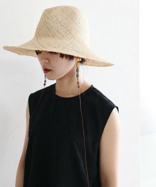 Mame Kurogouchi(マメ クロゴウチ)】 Wide Brim Bao Hat with Bamboo