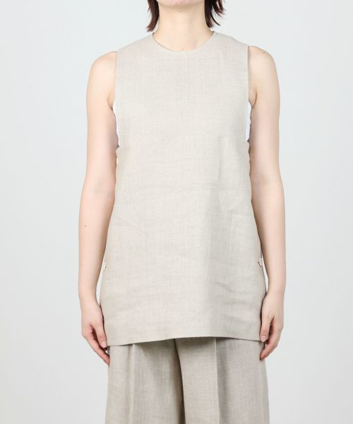 HYKE(ハイク)】 LINEN LONG VEST｜PARIGOT ONLINE（パリゴオンライン）