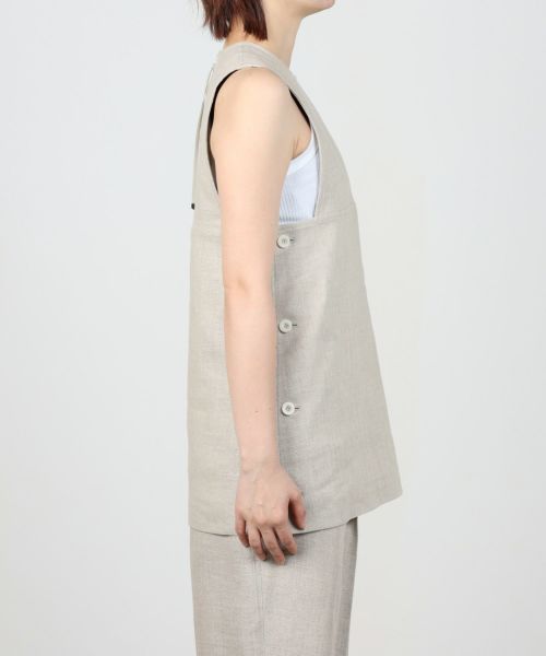 HYKE(ハイク)】 LINEN LONG VEST｜PARIGOT ONLINE（パリゴオンライン）