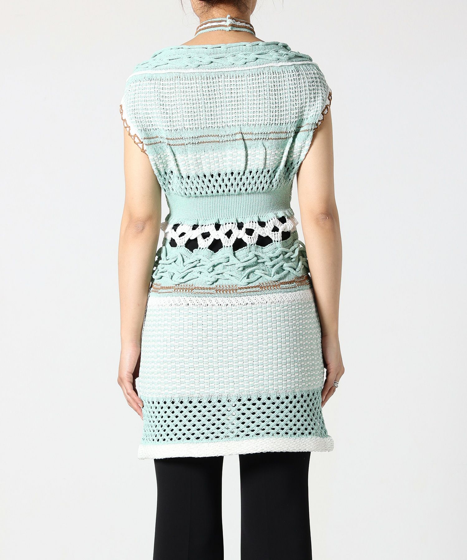 Mame Kurogouchi(マメ クロゴウチ)】 Bamboo Basket Pattern Knitted  