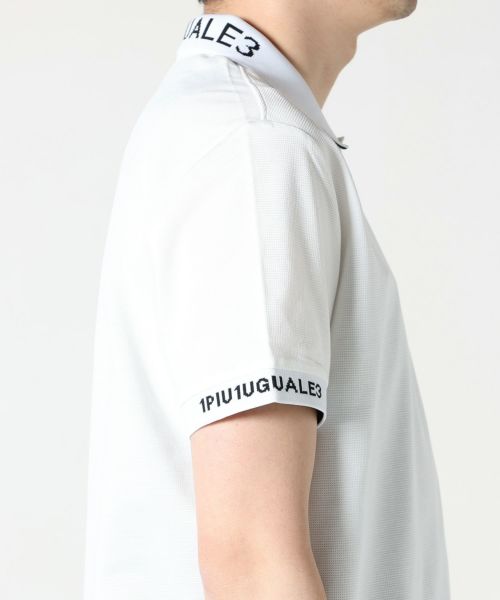 1PIU1UGUALE3(ウノピゥウノウグァーレトレ)】 COLLAR RIB LOGO SS POLO