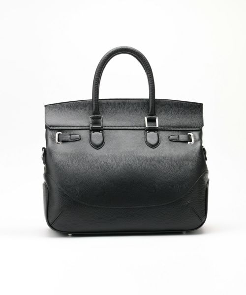 ペッレモルビダMB026A-被せ付ボストンバッグ(Mサイズ) BLACK