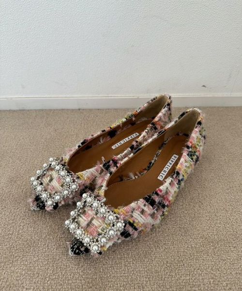 PIPPICHIC(ピッピシック) PIPPICHIC(ピッピシック)】 CROSS STRAP SQUARE TOE SHOES