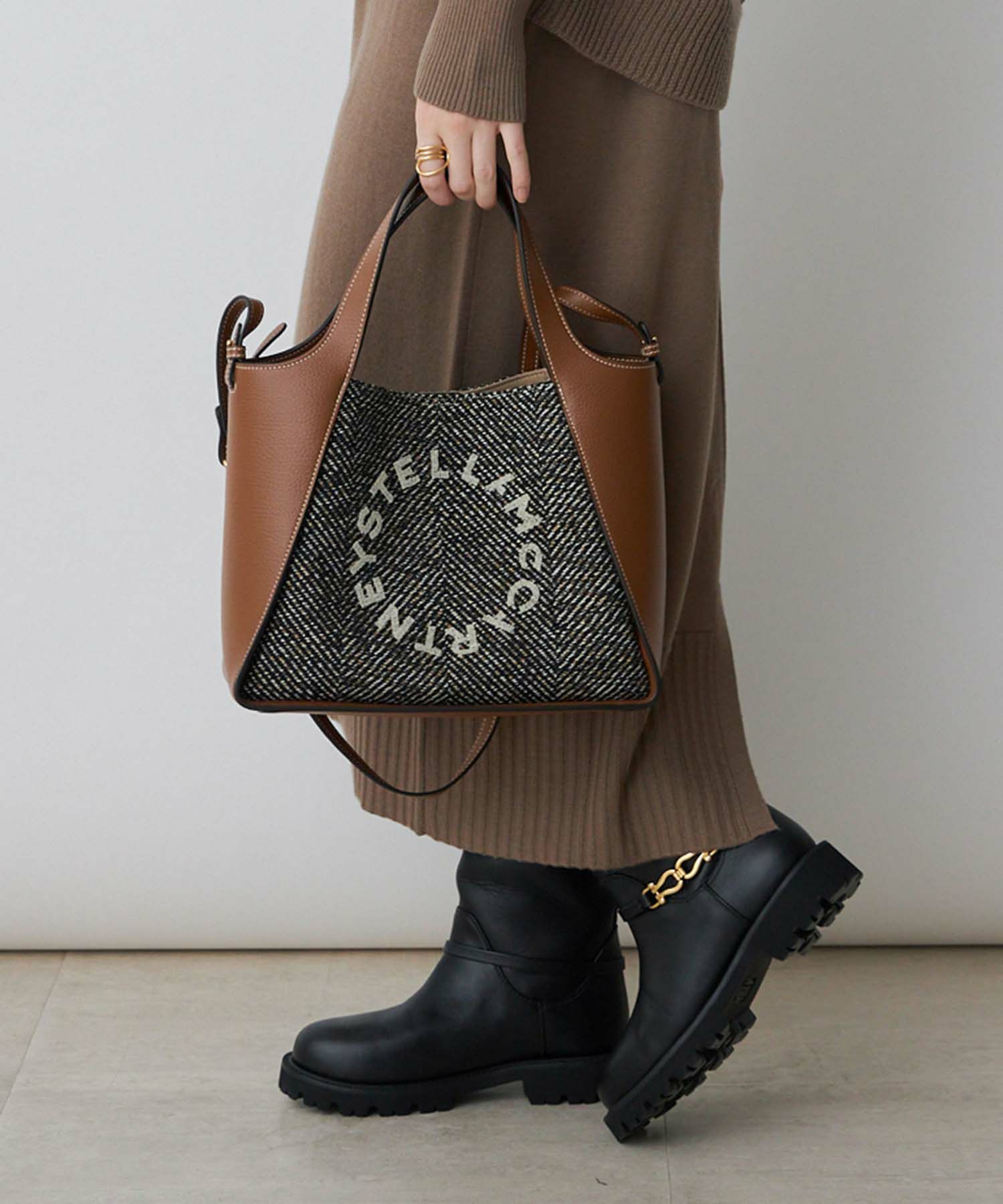 STELLA McCARTNEY(ステラ マッカートニー)】 ステラロゴ ヘリンボーン  