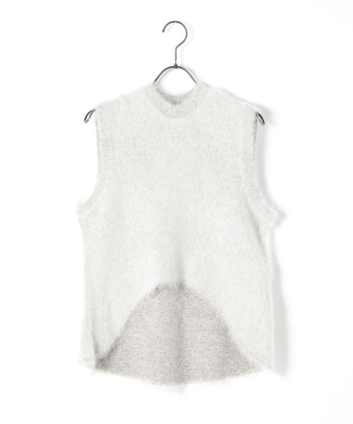 マメ Brused Alpaca Sleeveless Knitted Top