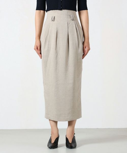 Mame Kurogouchi(マメ クロゴウチ)】 Linen Touch Triacetate Cocoon Skirt｜PARIGOT  ONLINE（パリゴオンライン）