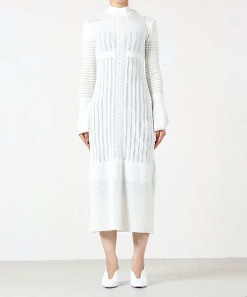 Mame Kurogouchi(マメ クロゴウチ)】 Lace Stripe Knitted Dress ...