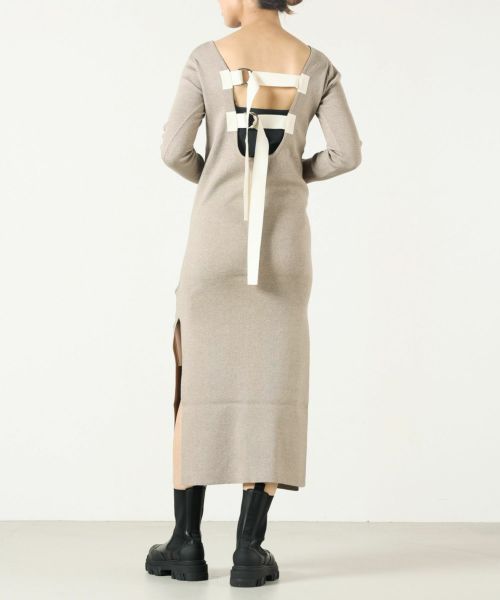 ラインヴァンド【最終価格美品】LEINWANDE back belted knit dress