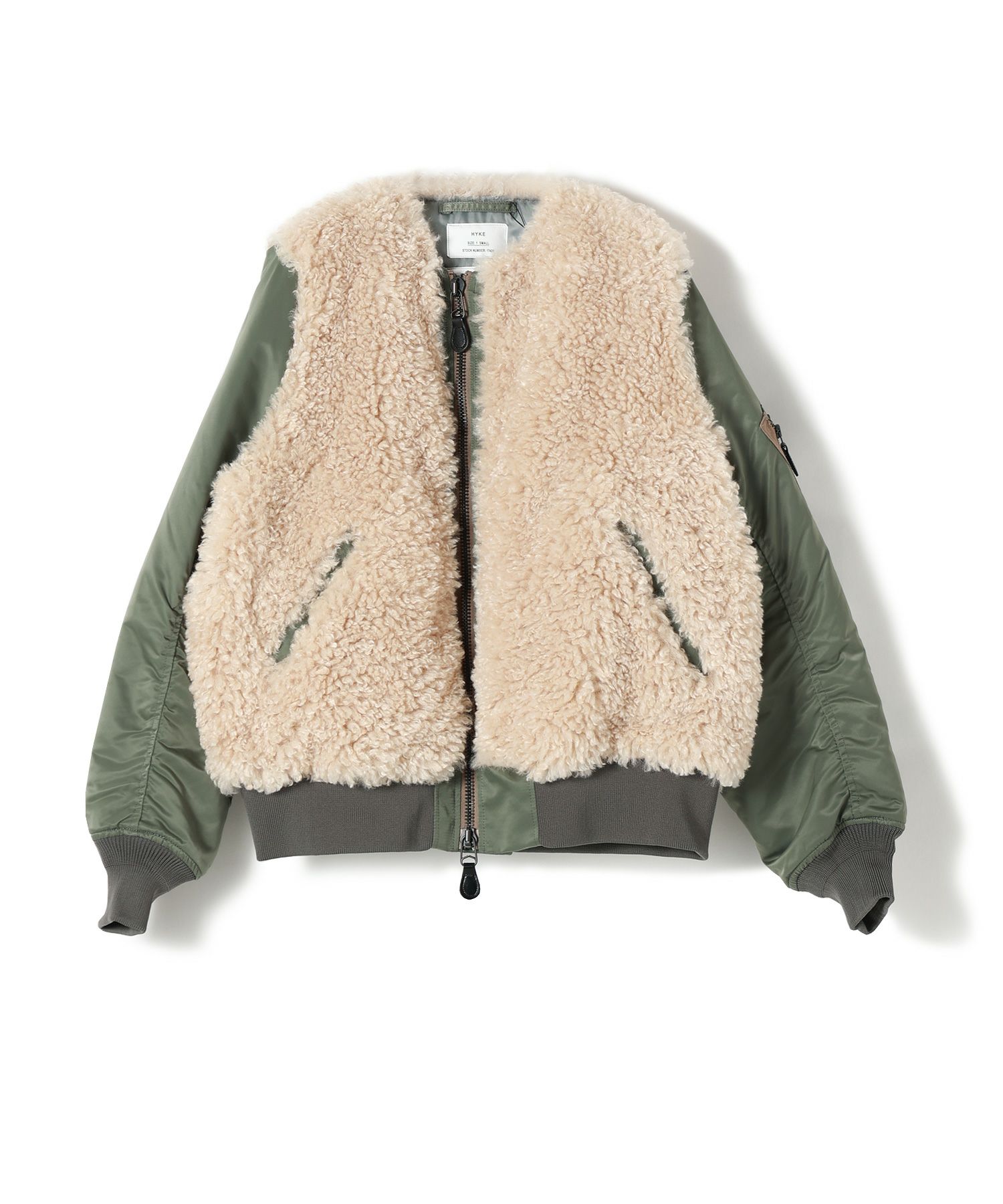 完売品 ハイク FAUX SHEARLING TYPE MA-1 2（ハイク 23AW 17426 ｶｰｷ 