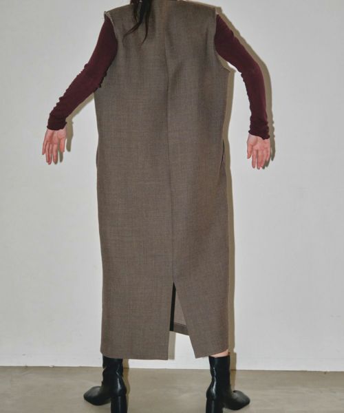 Doubleface Wool Keyneck Dress - ロングワンピース