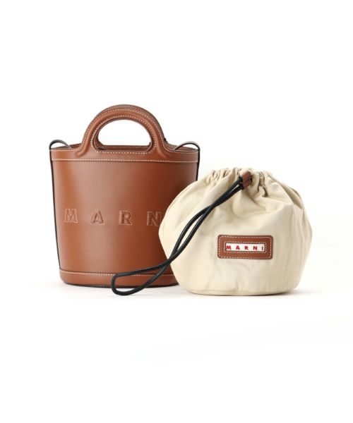 MARNI(マルニ)】 レザー製 TROPICALIAスモールバケットバッグ