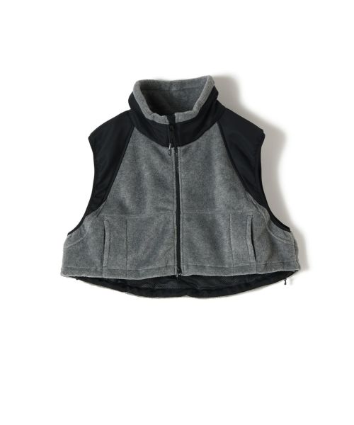 HYKE  FLEECE CROPPED VEST裾幅55cm