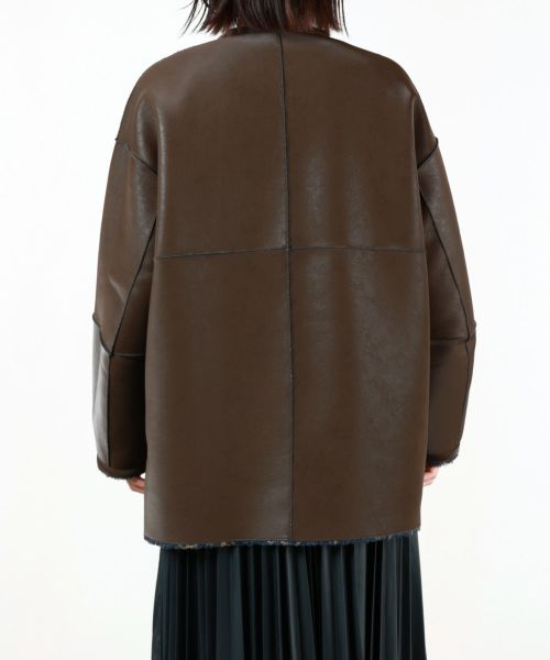 AMERI(アメリ)】 PARIGOT(パリゴ)別注 REVERSIBLE FAKE BOA MIDI COAT