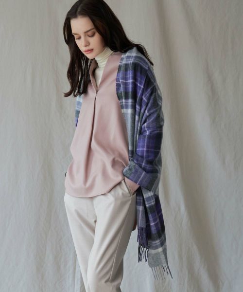 JOHNSTONS(ジョンストンズ)】 大判タータンチェックストール(カシミヤ