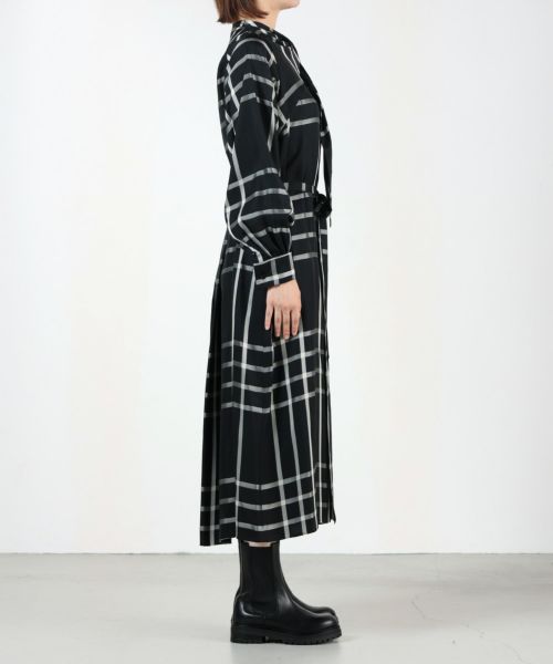 HYKE(ハイク)】 CUPRO CHECK PUSSY-BOW DRESS｜PARIGOT ONLINE（パリゴ ...