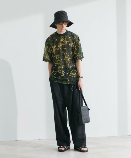 TOGA VIRILIS(トーガ ビリリース)】 SHEER JERSEY PRINT T-SHIRT