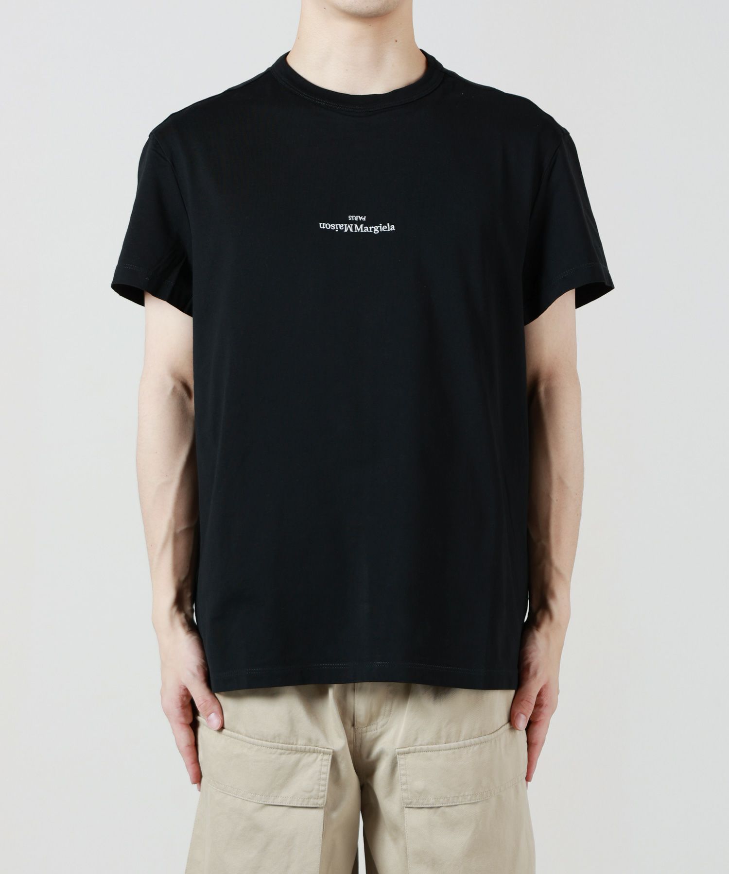 Maison Margiela ディストーテッド ロゴ Tシャツ 44 ブラック 新品 