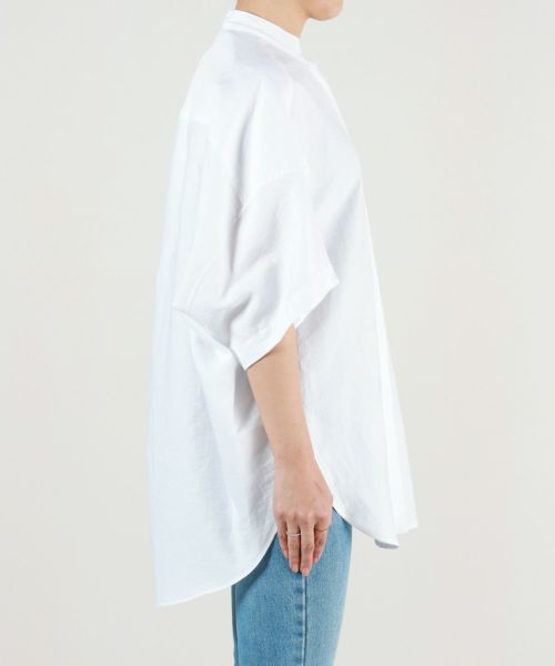 ステラマッカートニー　シルク　ノーカラーシャツ　くすみブルー 三越伊勢丹 | STELLA McCARTNEY/ステラ マッカートニー通販