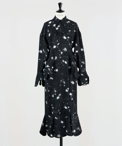 肩幅56cmENFOLD エンフォルド DRIP-COLLAR DRESS デザイン ドレス