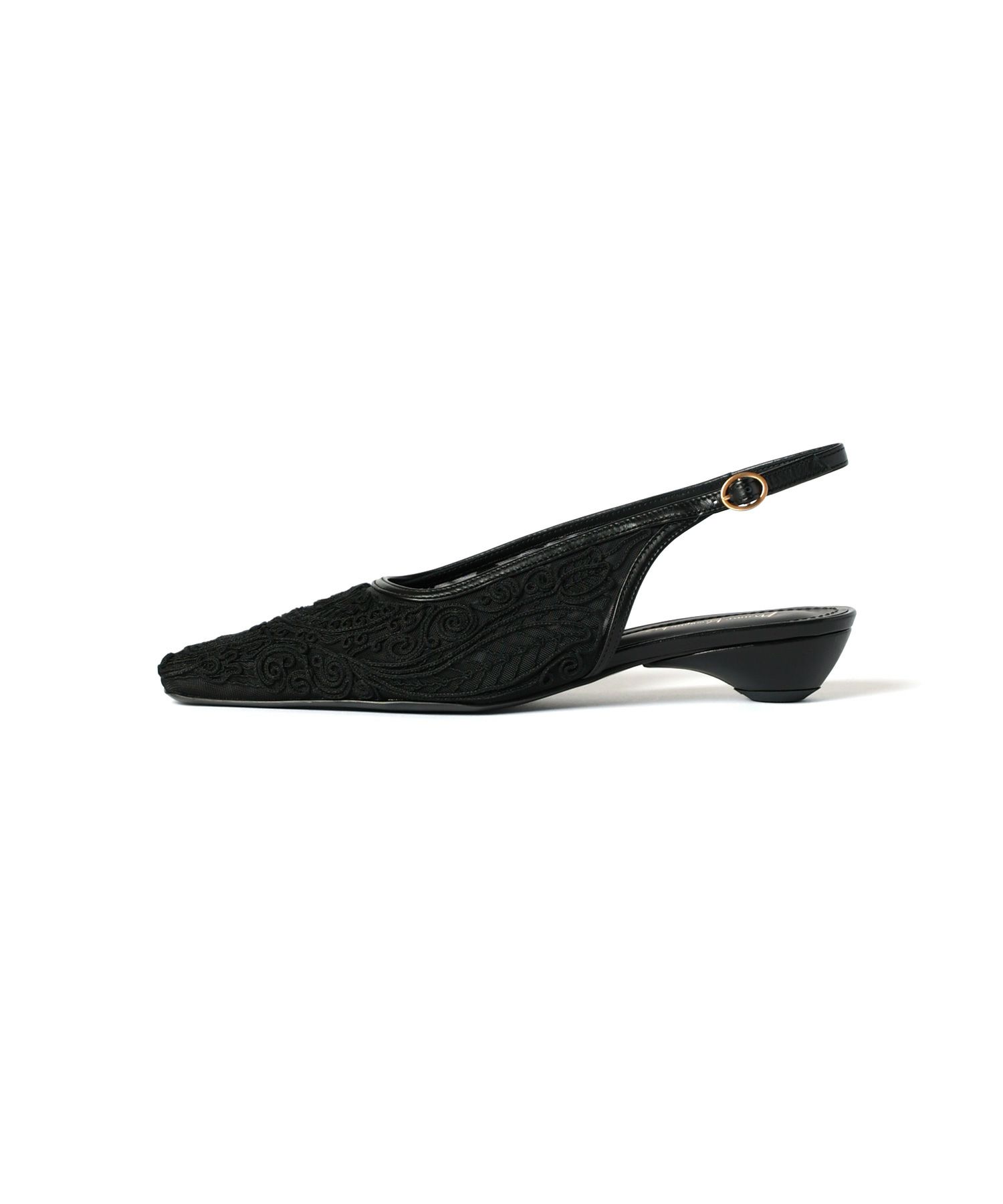 Mame Kurogouchi(マメ クロゴウチ)】 Cording Embroidery Sling Back 