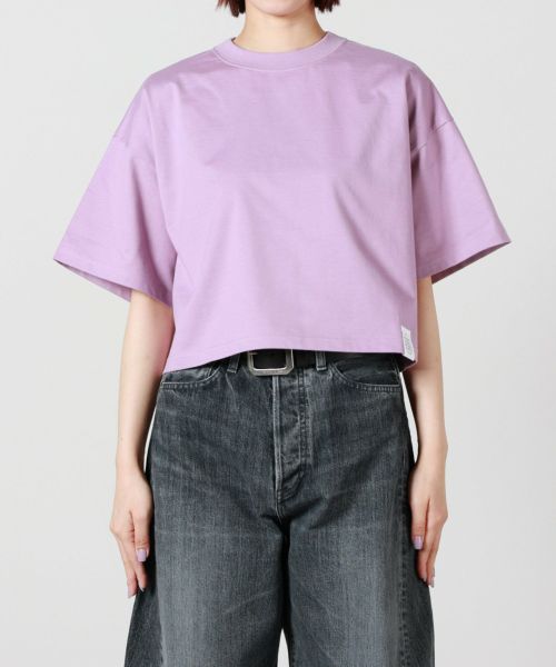 HYKE CROPPED SHORT-SLV TEE ハイク Tシャツ