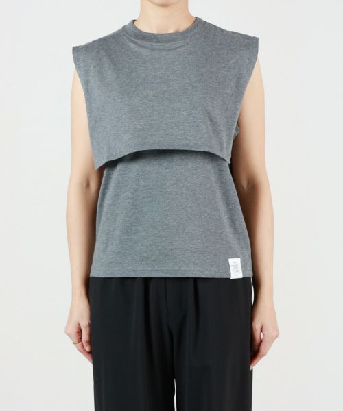 HYKE - HYKE SLEEVELESS TEE ノースリーブ　プルオーバー　シャツ HYKE - HYKE SLEEVELESS TEE ノースリーブ プルオーバー シャツ