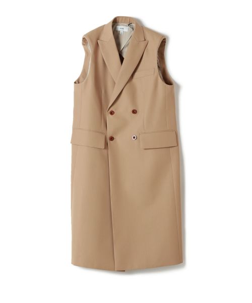 HYKE(ハイク)】DOESKIN DOUBLE-BREASTED SLEEVLESS BLAZER