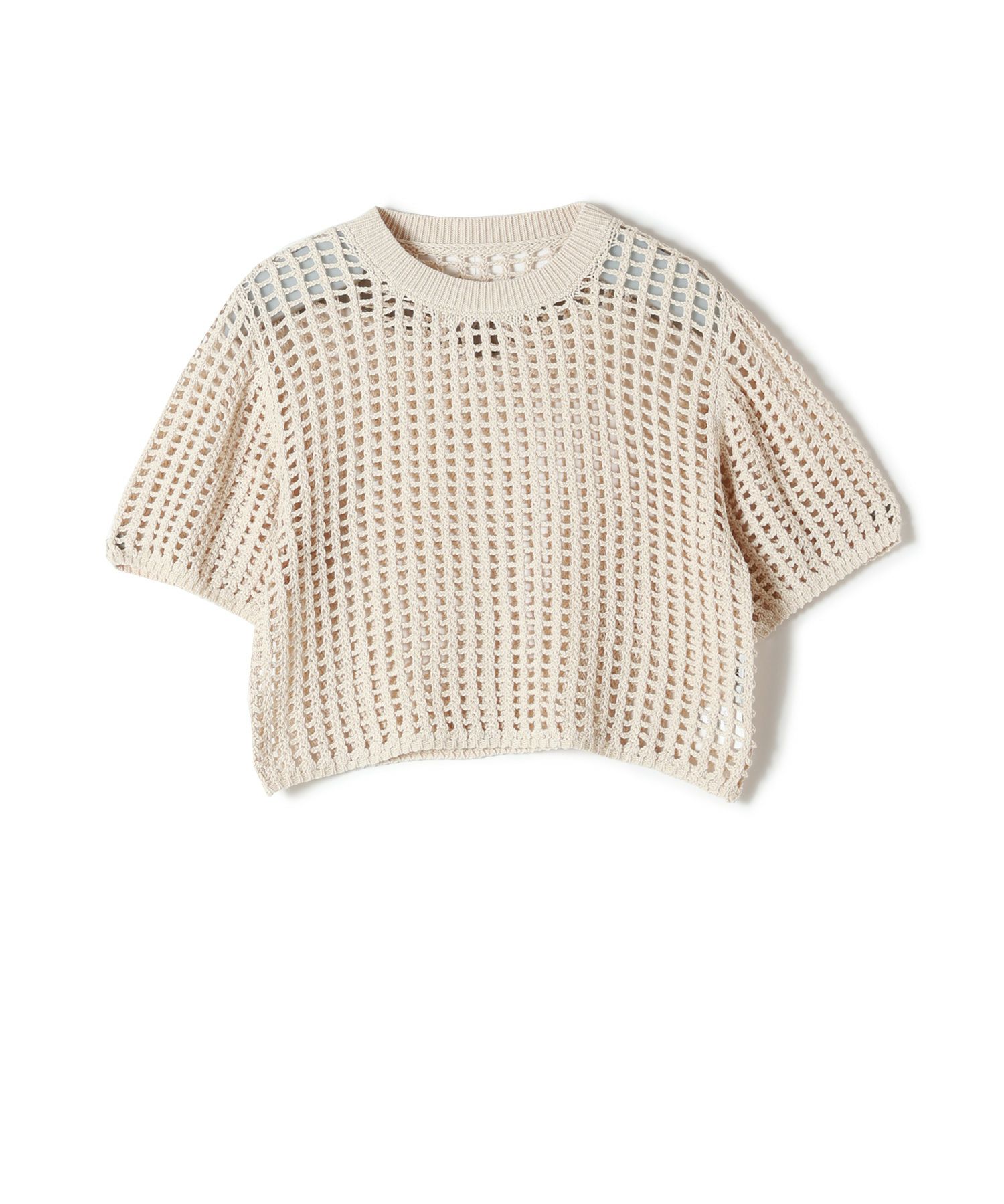 HYKE(ハイク)】 CROCHETED CROPPED SHORT-SLV SWEATER｜PARIGOT ONLINE 