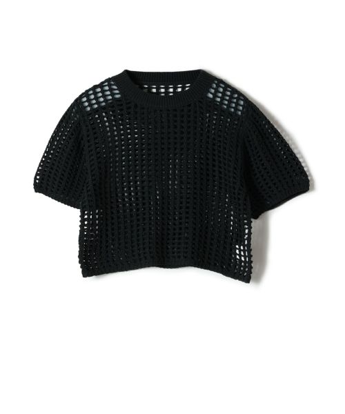 HYKE(ハイク)】 CROCHETED CROPPED SHORT-SLV SWEATER｜PARIGOT