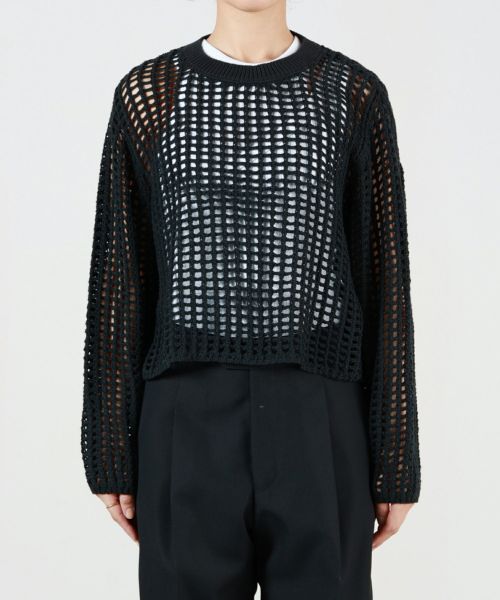 HYKE CROCHETED SWEATER ブラック 2 CROCHETED SWEATER – HYKE ONLINE STORE