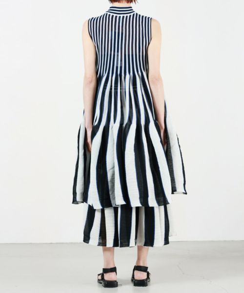 CASCADES SLEEVELESS TIERED MINI DRESS
